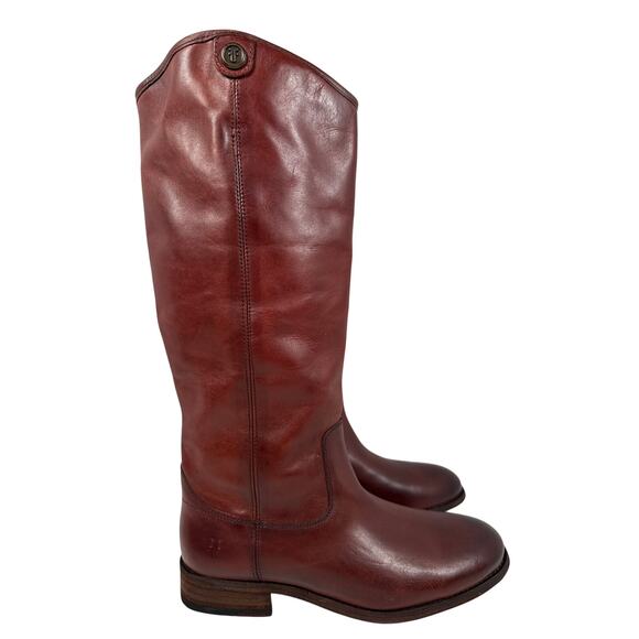 Frye Melissa Mahogany Boot 7m - Gem Frye Melissa Button Tall Boots Womens 7 M Mahogany Vintage Leather Pull On